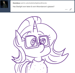 Size: 4771x4636 | Tagged: safe, artist:adorkabletwilightandfriends, starlight glimmer, pony, unicorn, ask adorkable twilight, ask adorkable twilight and friends, g4, absurd resolution, adorkable, clothes, cute, dork, glasses, sweater