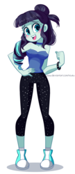 Size: 600x1389 | Tagged: safe, artist:riouku, coloratura, epic fails, equestria girls, g4, my little pony equestria girls: summertime shorts, blushing, clothes, converse, female, open mouth, pants, pointed breasts, rara, shoes, simple background, sneakers, solo, white background, yoga pants