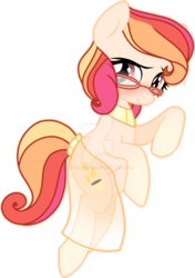 Size: 1024x1455 | Tagged: safe, artist:tayblossom, oc, oc only, oc:mythic petal, earth pony, pony, base used, blushing, deviantart watermark, female, freckles, glasses, hoof freckles, mare, reeee, shy, simple background, solo, transparent background, watermark