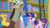 Size: 1920x1080 | Tagged: safe, screencap, discord, starlight glimmer, twilight sparkle, draconequus, pony, unicorn, a matter of principals, g4, bookshelf, duo, female, ladder, male, mare, not twilight sparkle, twilight wig, wig