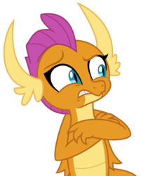 Size: 2141x2669 | Tagged: safe, artist:sketchmcreations, smolder, dragon, g4, the hearth's warming club, crossed arms, dragoness, female, high res, simple background, solo, sorry, transparent background, vector