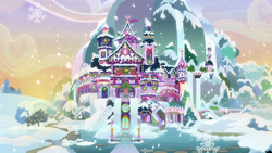 Size: 1920x1080 | Tagged: safe, screencap, g4, the hearth's warming club, architecture, no pony, scenery, school of friendship, snow, winter