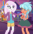 Size: 752x784 | Tagged: safe, screencap, fleur-de-lis, frosty orange, leafy mint, mint chip, normal norman, rose heart, equestria girls, equestria girls specials, g4, my little pony equestria girls: better together, my little pony equestria girls: rollercoaster of friendship, background human, cropped, duo focus, female, looking at each other, male, mother and child, mother and son, pointing