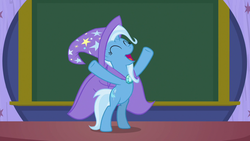 Size: 1280x720 | Tagged: safe, screencap, trixie, pony, a matter of principals, g4, bipedal, female, solo