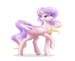 Size: 1024x837 | Tagged: safe, artist:whitehershey, oc, oc only, pegasus, pony, colored wings, colored wingtips, ear piercing, female, jewelry, mare, necklace, piercing, solo