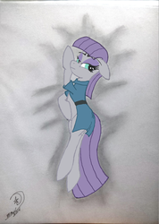 Size: 1639x2301 | Tagged: safe, artist:icicle-niceicle-1517, artist:marewile, color edit, edit, maud pie, earth pony, pony, g4, clothes, colored, eyeshadow, female, makeup, mare, seductive, seductive look, seductive pose, solo