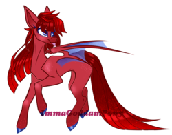 Size: 2788x2186 | Tagged: safe, artist:immagoddampony, oc, oc only, oc:red aesthetics, bat pony, pony, female, high res, mare, simple background, solo, tongue out, transparent background