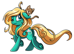 Size: 2048x1501 | Tagged: safe, artist:estories, oc, oc only, cat, earth pony, pony, female, mare, one eye closed, simple background, solo, transparent background, underhoof