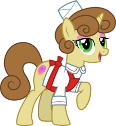 Size: 3000x3267 | Tagged: safe, artist:cloudy glow, donut joe, pony, unicorn, g4, clothes, donut josephine, female, high res, mare, rule 63, simple background, smiling, transparent background