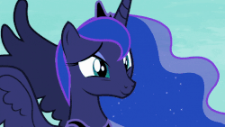 Size: 600x338 | Tagged: safe, edit, edited screencap, editor:childofthenight, screencap, princess luna, alicorn, pony, a royal problem, g4, animated, cute, emotional spectrum, eye shimmer, eyeshadow, facial expressions, female, gif, lunabetes, makeup, mare, reversed, sad, smiling, spread wings, wings