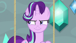 Size: 1280x720 | Tagged: safe, screencap, starlight glimmer, a matter of principals, g4, cunning, cute, gem, rope, smiling
