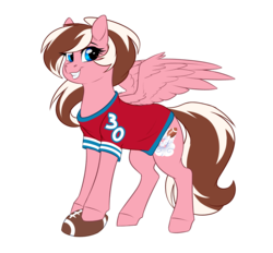 Size: 3453x3200 | Tagged: safe, artist:honiibree, oc, oc only, oc:first down, pegasus, pony, american football, clothes, female, high res, jersey, mare, simple background, solo, sports, transparent background