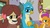 Size: 1920x1080 | Tagged: safe, screencap, gallus, smolder, yona, dragon, griffon, yak, g4, my little pony: friendship is magic, the hearth's warming club, discovery family, discovery family logo, logo