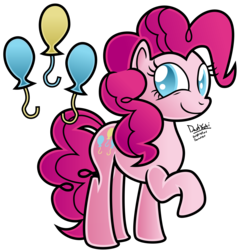 Size: 4096x4096 | Tagged: safe, artist:dashyoshi, pinkie pie, earth pony, pony, g4, absurd resolution, cute, cutie mark, diapinkes, faic, female, paper mario, paper mario: the thousand year door, raised hoof, simple background, smiling, smirk, solo, style emulation, super mario bros., transparent background, twiface