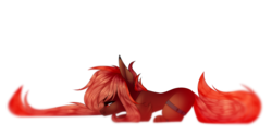 Size: 1600x800 | Tagged: safe, artist:hyshyy, oc, oc only, oc:clara, earth pony, pony, female, mare, prone, simple background, solo, transparent background