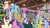 Size: 1920x1080 | Tagged: safe, screencap, applejack, berry bliss, citrine spark, dawnlighter, fluttershy, gallus, november rain, ocellus, rainbow dash, rarity, sandbar, silverstream, smolder, sugar maple, twilight sparkle, yona, alicorn, earth pony, pegasus, pony, unicorn, g4, my little pony: friendship is magic, the hearth's warming club, background pony, butt, discovery family, discovery family logo, female, flying, friendship student, logo, male, mare, plot, stallion, student six, twilight sparkle (alicorn)