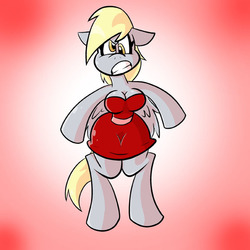 Size: 576x576 | Tagged: safe, artist:pembroke, derpy hooves, anthro, unguligrade anthro, g4, arm hooves, bipedal, breasts, cleavage, clothes, dress