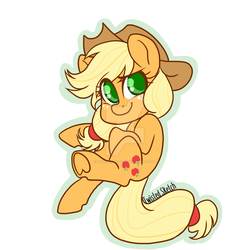 Size: 1024x1024 | Tagged: safe, artist:twisted-sketch, applejack, pony, g4, deviantart watermark, female, mare, simple background, solo, watermark, white background
