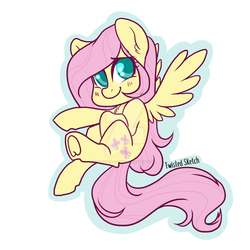 Size: 1024x1024 | Tagged: safe, artist:twisted-sketch, fluttershy, pegasus, pony, g4, deviantart watermark, female, mare, solo, watermark