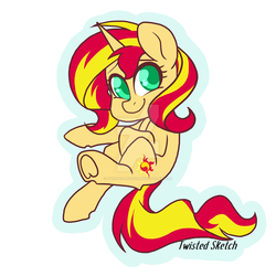Size: 1024x1024 | Tagged: safe, artist:twisted-sketch, sunset shimmer, pony, unicorn, g4, deviantart watermark, female, mare, solo, watermark