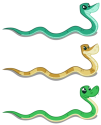 Size: 4108x5085 | Tagged: safe, artist:andoanimalia, rupert, reptile, snake, absurd resolution, animal, danger noodle, simple background, snek, transparent background, trio, vector