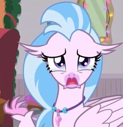 Size: 693x715 | Tagged: safe, screencap, silverstream, classical hippogriff, hippogriff, g4, the hearth's warming club, cropped, crying, female, sad, solo