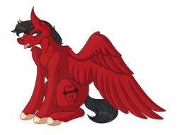 Size: 4464x3414 | Tagged: safe, artist:amazing-artsong, oc, oc only, oc:hawk, pegasus, pony, commission, male, open mouth, simple background, solo, stallion, tongue out, transparent background