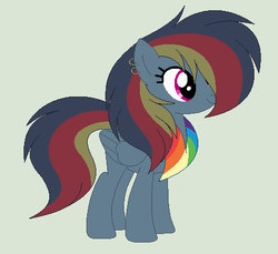 Size: 457x418 | Tagged: safe, artist:roseloverofpastels, oc, oc only, pegasus, pony, female, mare, offspring, parent:quibble pants, parent:rainbow dash, parents:quibbledash, simple background, solo