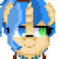 Size: 400x400 | Tagged: safe, artist:amplemares, oc, oc:bellina cogsworth, pony, unicorn, glasses, heterochromia, pixel art, simple background, sprite, transparent background