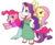 Size: 1200x990 | Tagged: safe, artist:haden-2375, fluttershy, pinkie pie, rarity, earth pony, pegasus, pony, unicorn, g4, bipedal, choker, clothes, dress, female, shoes, simple background, transparent background