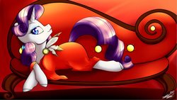 Size: 1921x1081 | Tagged: safe, alternate version, artist:mapleiciousmlp, rarity, pony, unicorn, g4, draw me like one of your french girls, fainting couch, female, mare, solo