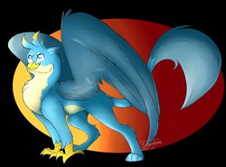 Size: 4096x3038 | Tagged: safe, artist:mapleiciousmlp, gallus, griffon, g4, high res, majestic, male, smiling, solo