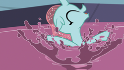 Size: 1280x720 | Tagged: safe, screencap, ocellus, changedling, changeling, g4, the hearth's warming club, cute, diaocelles, female, happy, punch (drink), punch bowl, solo, splashing, swimming