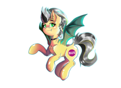 Size: 3656x2665 | Tagged: safe, oc, oc only, bat pony, changeling, choker, clothes, cosplay, costume, green eyes, grey hair, high res, highlights, simple background, solo, transparent background, yellow coat