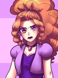 Size: 480x640 | Tagged: safe, artist:rileyav, adagio dazzle, equestria girls, g4, my little pony equestria girls: rainbow rocks, adoragio, bolero jacket, breasts, cleavage, cute, female, gem, looking at you, siren gem, solo