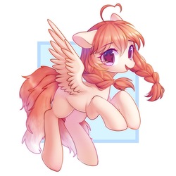 Size: 2000x2000 | Tagged: safe, artist:leafywind, oc, oc only, pegasus, pony, braid, cute, daaaaaaaaaaaw, female, high res, looking at you, mare, open mouth, rearing, smiling, solo, starry eyes, stars, wingding eyes
