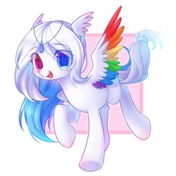 Size: 2000x2000 | Tagged: safe, artist:leafywind, oc, oc only, pegasus, pony, female, heterochromia, high res, jewelry, mare, necklace, open mouth, smiling, solo, starry eyes, stars, wingding eyes