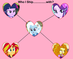 Size: 1994x1606 | Tagged: safe, artist:themexicanpunisher, adagio dazzle, starlight glimmer, sunset shimmer, trixie, twilight sparkle, equestria girls, equestria girls specials, g4, mirror magic, my little pony equestria girls, my little pony equestria girls: rainbow rocks, female, lesbian, meme, ship:startrix, ship:suntrix, ship:twixie, shipping, triagio, trixie gets all the mares