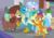 Size: 647x455 | Tagged: safe, screencap, gallus, ocellus, sandbar, silverstream, smolder, yona, changedling, changeling, classical hippogriff, dragon, earth pony, griffon, hippogriff, pony, yak, g4, the hearth's warming club, bow, cloven hooves, cropped, cute, diaocelles, diastreamies, dragoness, female, gallabetes, group hug, hair bow, hug, jewelry, male, monkey swings, necklace, sandabetes, smolderbetes, student six, teenager, yonadorable