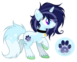 Size: 1024x837 | Tagged: safe, artist:mintoria, oc, oc only, oc:eddo, pony, unicorn, female, mare, paw prints, raised hoof, simple background, solo, transparent background, unshorn fetlocks