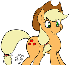 Size: 1198x1082 | Tagged: safe, artist:dj-black-n-white, artist:icicle-niceicle-1517, color edit, edit, applejack, earth pony, pony, g4, applejack's hat, colored, cowboy hat, cute, female, hat, jackabetes, mare, signature, simple background, solo, white background