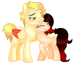 Size: 1212x1046 | Tagged: safe, artist:cindystarlight, oc, oc only, oc:miss shimmer, oc:sun fire, pegasus, pony, unicorn, base used, female, male, mare, simple background, stallion, transparent background