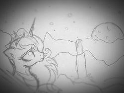 Size: 3166x2373 | Tagged: safe, artist:darkest-lunar-flower, princess luna, pony, g4, female, high res, solo, traditional art