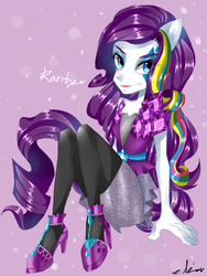 Size: 1500x2000 | Tagged: safe, artist:clinping, rarity, equestria girls, g4, clothes, female, heart, lipstick, ponied up, signature, solo