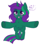 Size: 800x882 | Tagged: safe, artist:lulubell, oc, oc only, oc:buggy code, pony, unicorn, female, hug, mare, simple background, solo, transparent background
