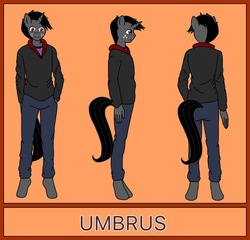 Size: 1131x1088 | Tagged: safe, artist:linedraweer, oc, oc only, oc:umbrus, unicorn, anthro, anthro oc, clothes, commission, freckles, male, parent:king sombra, reference sheet, solo