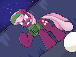 Size: 1280x960 | Tagged: safe, artist:zanezandell, cheerilee, oc, oc:wispy winds, pony, comic:cmcnext, g4, angry, clothes, cmcnext, crying, curtains, dutch angle, female, first person view, headband, heterochromia, hooves, implied lesbian, looking at you, mare, military uniform, night, offscreen character, pov, raised hoof, stars, terrorist, this will end in death, this will end in tears, vest