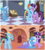 Size: 1040x1156 | Tagged: safe, artist:themexicanpunisher, rainbow dash, trixie, twilight sparkle, alicorn, pegasus, pony, unicorn, g4, female, golden oaks library, indecision, lesbian, love triangle, possessive, ship:twidash, ship:twixie, shipping, show accurate, twilight sparkle (alicorn)