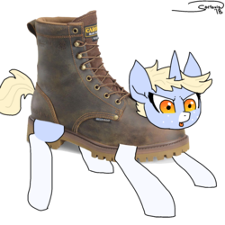 Size: 1500x1500 | Tagged: safe, artist:soctavia, oc, oc:nootaz, pony, unicorn, angry, boot, coat markings, freckles, not salmon, simple background, socks (coat markings), tongue out, transparent background, wat