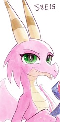 Size: 555x1124 | Tagged: safe, artist:grissaecrim, scales (g4), dragon, g4, the hearth's warming club, dragoness, female, heart, simple background, smiling, solo, white background